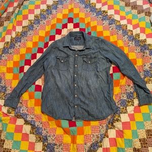 Lucky Brand Pearl Snap Denim Shirt, Women's Large